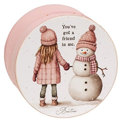 Besties Forever Round Wooden Hinged Box - 3 Asstd.