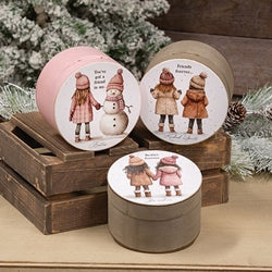 Besties Forever Round Wooden Hinged Box - 3 Asstd.