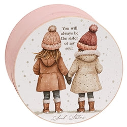 Sister of My Soul Round Wooden Hinged Box - 3 Asstd.