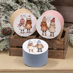 Sister of My Soul Round Wooden Hinged Box - 3 Asstd.