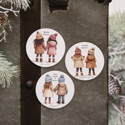 Besties Forever Round Wooden Magnet - 3 Asstd.