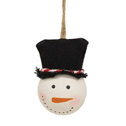 Round Snowman/Snowgirl Ornament - 3 Asstd.