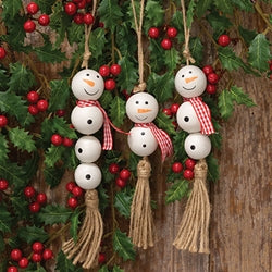 3/Set - Snowman Bead Ornaments