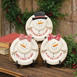Melting Snowman Resin Plate - 3 Asstd.