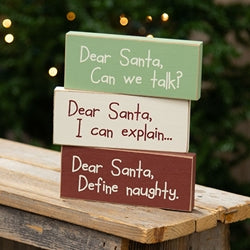 Dear Santa Rectangle Block - 3 Asstd.