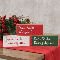 Santa Bruh Rectangle Block - 3 Asstd.