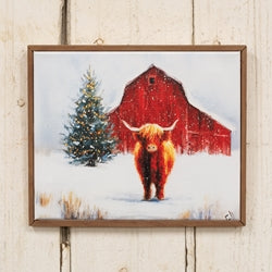 Winter Highland at the Barn Canvas
