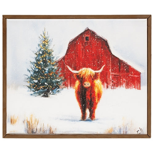 Winter Highland at the Barn Canvas