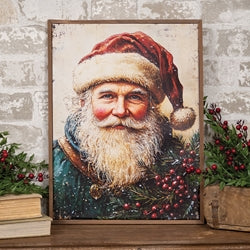 Nordic Noel Santa Framed Canvas - 12.5" x 16.5"