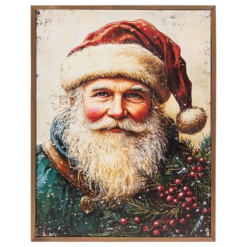 Nordic Noel Santa Framed Canvas - 12.5" x 16.5"