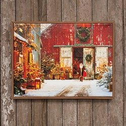 Santa On the Farm Canvas