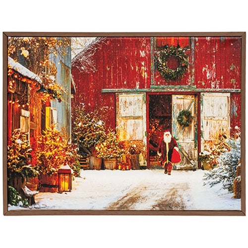 Santa On the Farm Canvas
