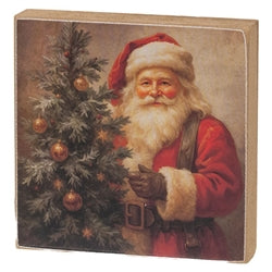 Vintage Santa Portrait 4" Square Block - 3 Asstd.