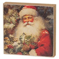 Vintage Santa Portrait 4" Square Block - 3 Asstd.