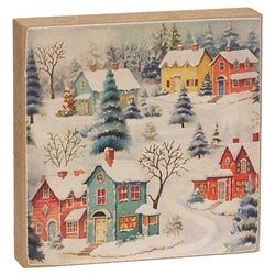 Snowy Vintage Village 4" Square Block - 3 Asstd.