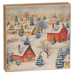 Snowy Vintage Village 4" Square Block - 3 Asstd.