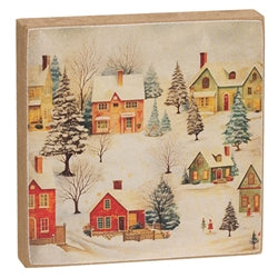 Snowy Vintage Village 4" Square Block - 3 Asstd.