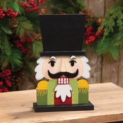 Layered Wooden Nutcracker Bust on Base