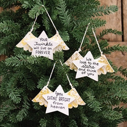 Your Twinkle Angel Wing Ornament - 3 Asstd.