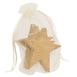 3/Set - Gold Wooden Stars