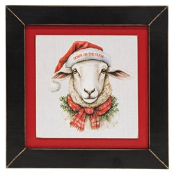 Merry Chickmas Framed Print - 9" sq. - 3 Asstd.