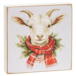 Merry Chickmas On The Farm 4" Square Block - 3 Asstd.