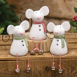Holly Jolly Sugar Plum Jingle Leg Resin Mouse - 3 Asstd.