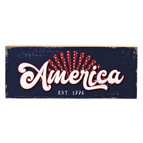 America Est. 1776 Shelf Sitter Block