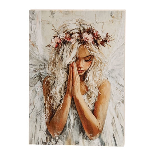 Angel Praying Block - 5.5" x 8"