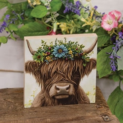 Wildflower Crown Highland Block - 5" Sq.
