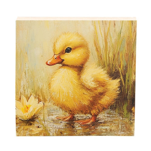Duckling In Puddle Block - 5" Sq.