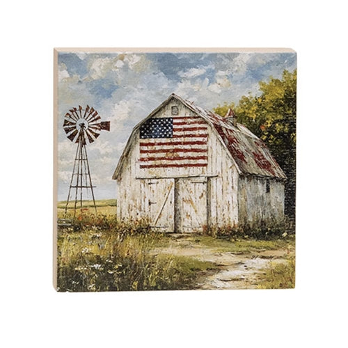 Old Flag Barn Block - 5" Sq.