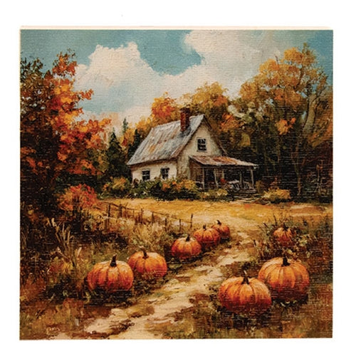 Pumpkin Farm Harvest Block - 6" Sq.