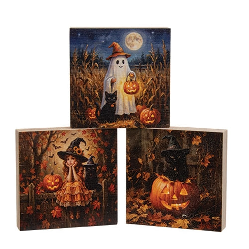 Spooky Harvest Block - 3" Sq. - 3 Asstd.