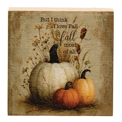 Fall Blessings Block - 3" Sq. - 3 Asstd.