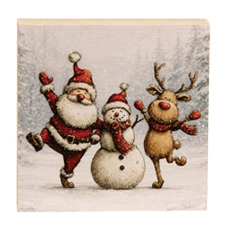 Woodland Santa & Friends Block - 3" Sq. - 3 Asstd.