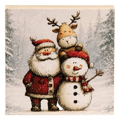Woodland Santa & Friends Block - 3" Sq. - 3 Asstd.