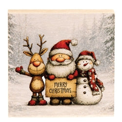 Woodland Santa & Friends Block - 3" Sq. - 3 Asstd.