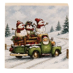 Santa & Friends Truck Block - 3" Sq. - 3 Asstd.