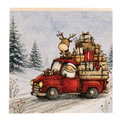 Santa & Friends Truck Block - 3" Sq. - 3 Asstd.