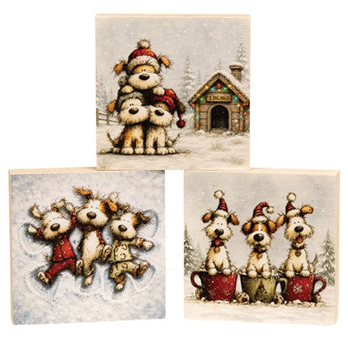 Snow Pups Block - 3" Sq. - 3 Asstd.