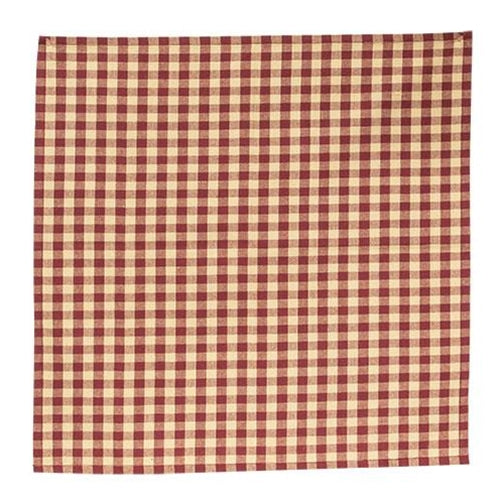 Burgundy & Tan Check Fabric Napkin