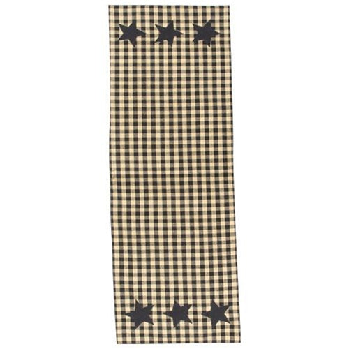 Black & Tan Check Star Applique Short Runner