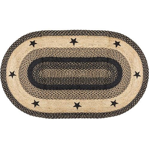 Braided Black Star Jute Rug 3'x5' – Primitive Renditions