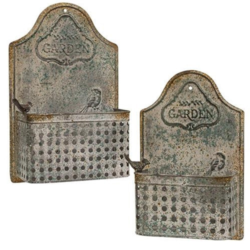 2/Set Rustic Bird Garden Wall Planters
