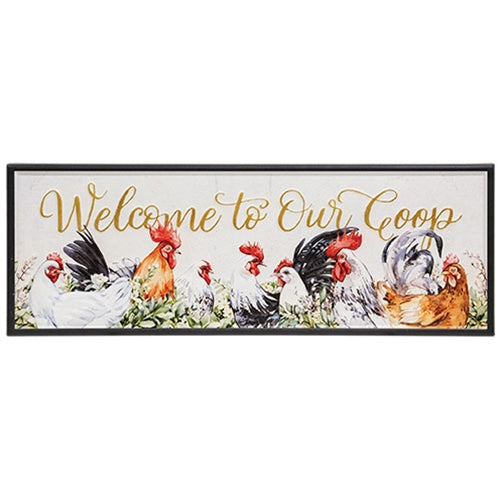 Welcome to Our Coop Distressed Metal Sign