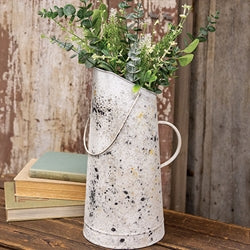 Shabby Chic Distressed Metal Flower Bucket