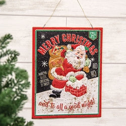 Metal Retro And To All A Good Night Santa Sign