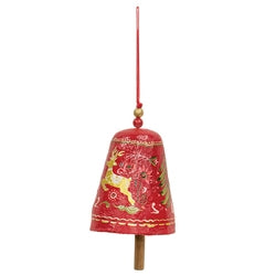 Yuletide Greetings Papier Mache Bell Hanger - 2 Asstd.