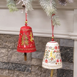 Yuletide Greetings Papier Mache Bell Hanger - 2 Asstd.
